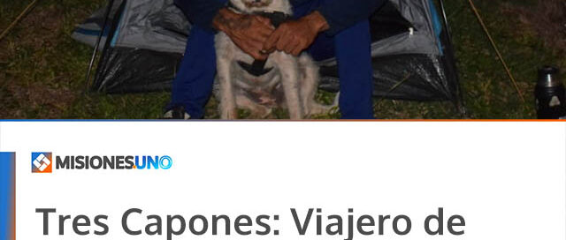 Tres Capones: Viajero de Santa Fe recorre Misiones en bicicleta con su perro